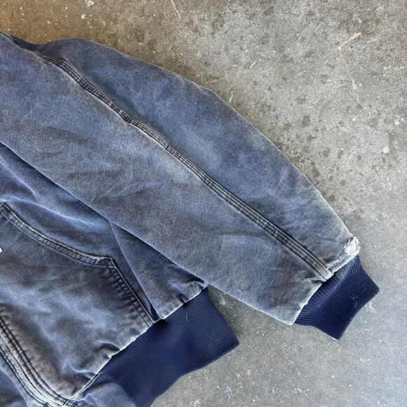 Carhartt Men’s Blue Canvas Hooded Jacket Denim Look USA Mens Size Large 1994 - Picture 4 of 11